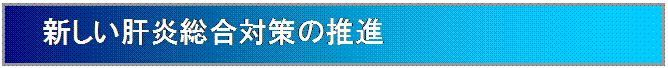 テキスト ボックス: 新しい肝炎総合対策の推進