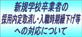 �V�K�w�Z���Ǝ҂̗̍p���������E���E�����J�������ւ̑Ή��ɂ���