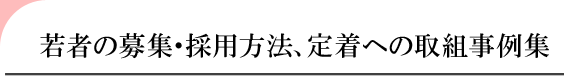 若者の募集・採用方法、定着への取組事例集