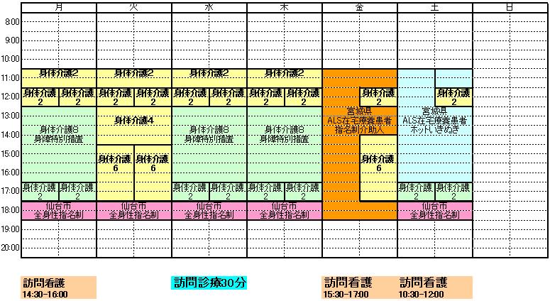 週間サービス計画(Mr.K) 介護・医療保険