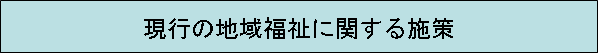 現行の地域福祉に関する施策