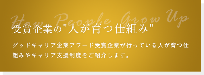 受賞企業の人が育つ仕組み