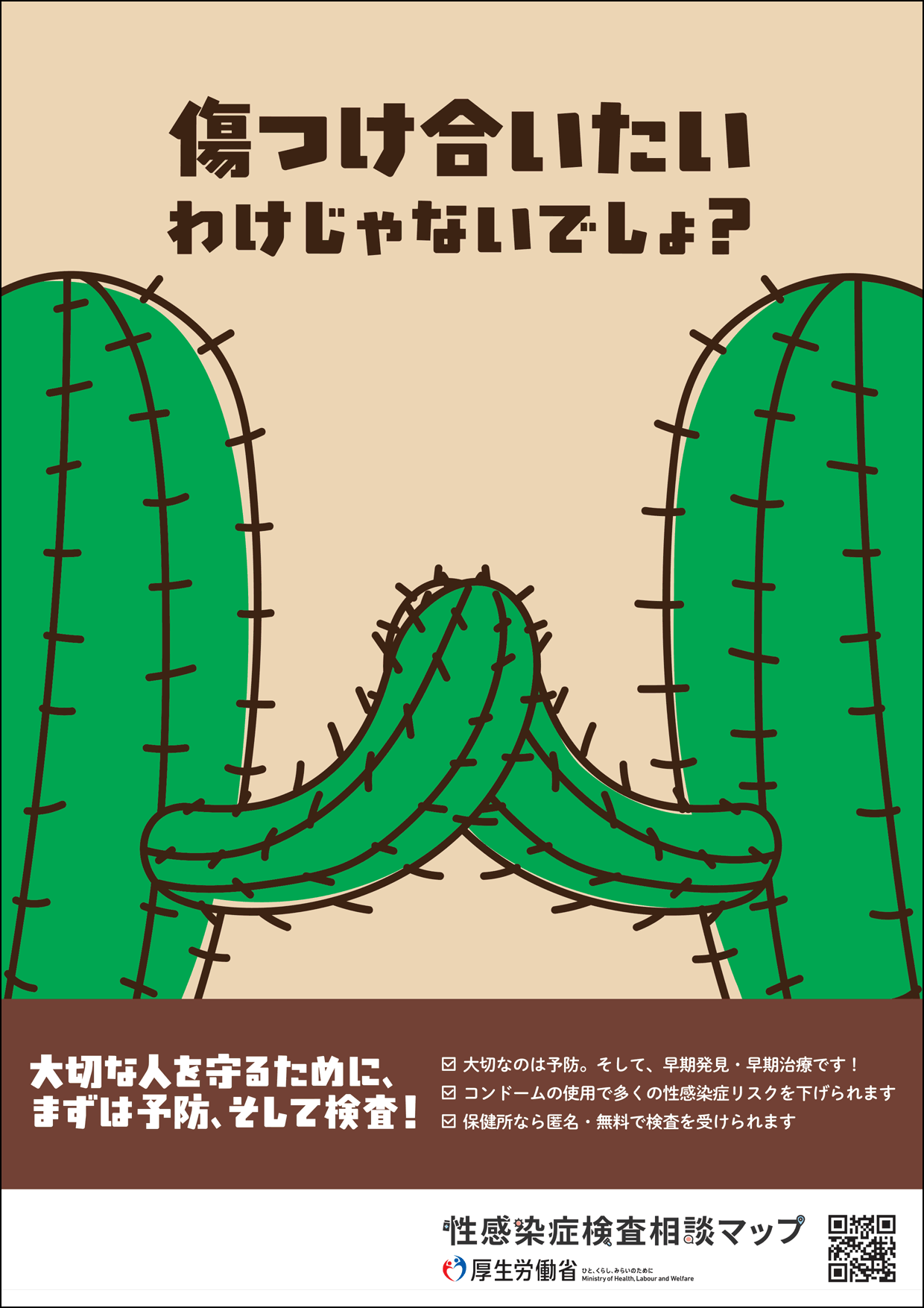 性感染症ポスター「大切な人を守るために、まずは予防、そして検査！」