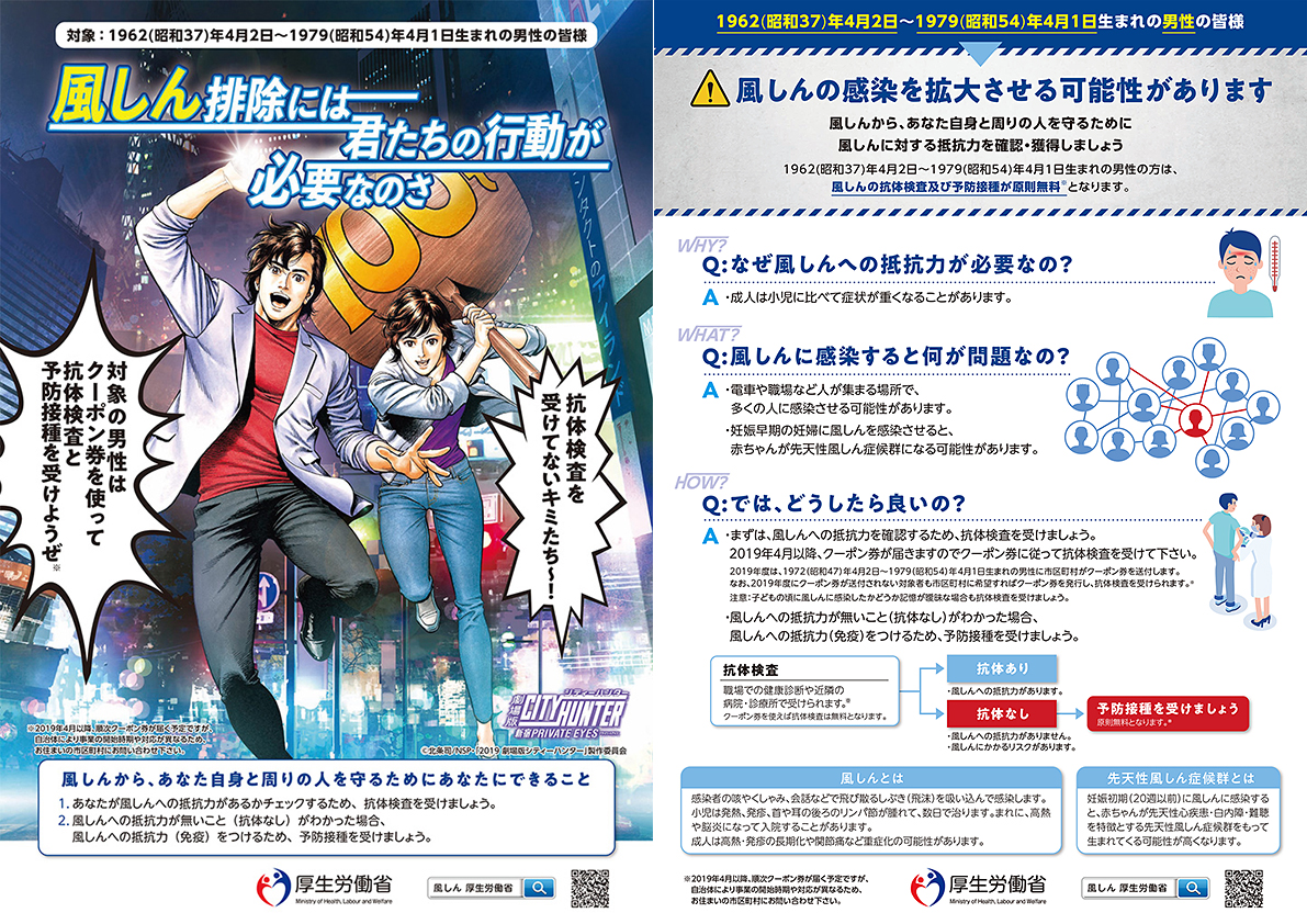 風しんの排除には君たちの行動が必要なんだぜ(平成31年2月作成)
