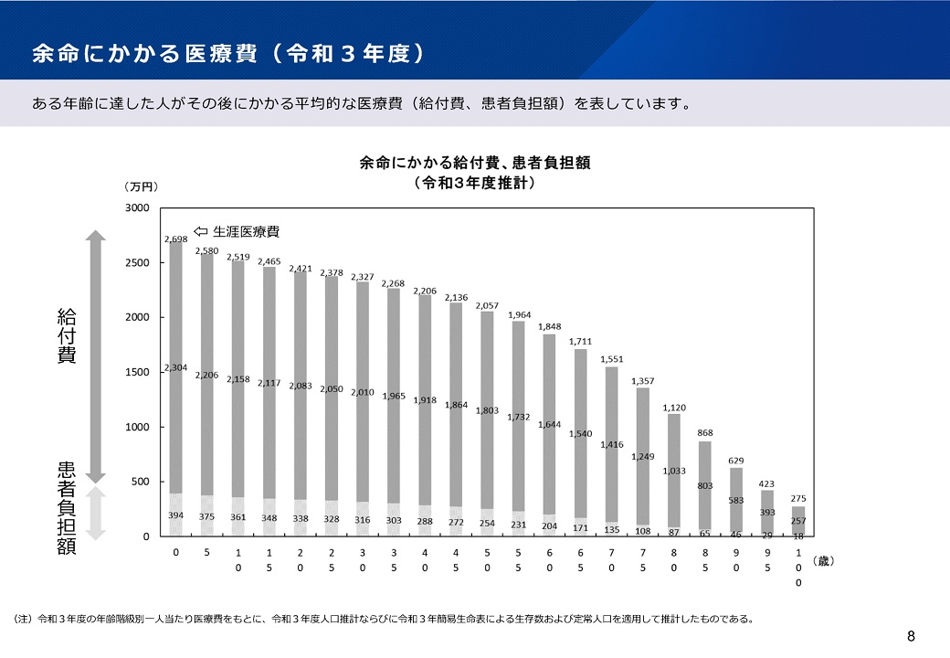 余命にかかる医療費