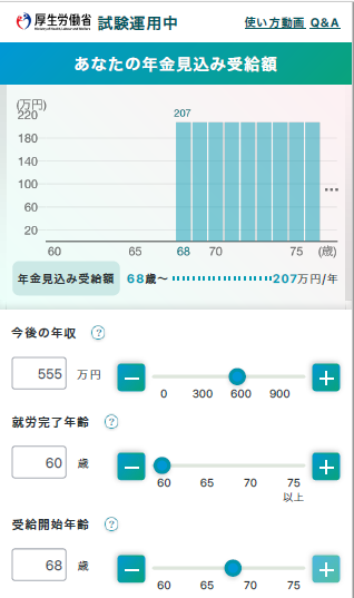 　（受給開始年齢を68歳に繰り下げた場合）