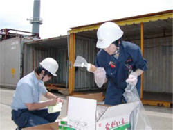 Sampling at a container yard