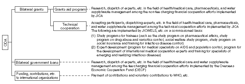 Forms of Japan's International Cooperation and Its Foreign Relationships in the Area of Health and Welfare Cooperation