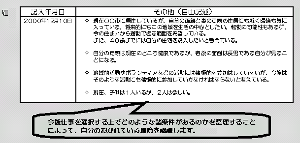 記入 キャリア プラン 例 シート