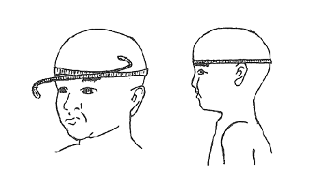 頭囲の計測の図