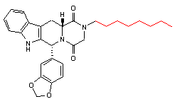 Ｎ−オクチルノルタダラフィル（N-octylnortadalafil）の化学構造式
