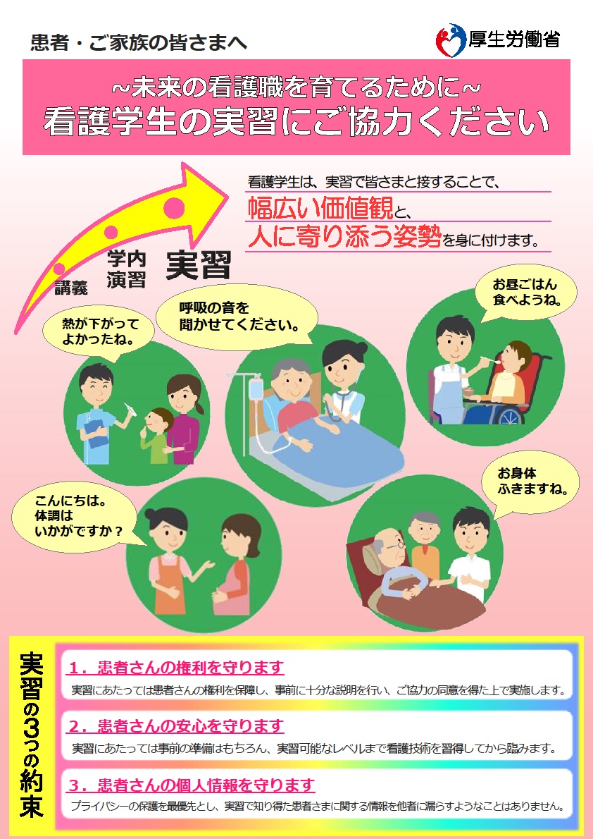 看護学生の臨地実習に関する国民向けPRポスター平成29年度版