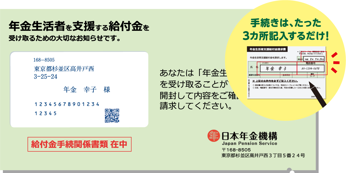 手続きは、たった3カ所記入するだけ！