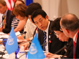 Minister Shiozaki chairing the meeting