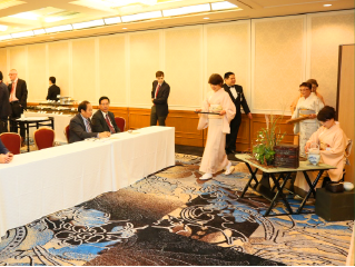 Japanese tea being served by the Hyogo Prefecture Tea Ceremony Association