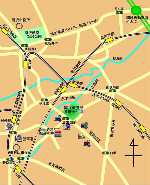 全生園周辺地図