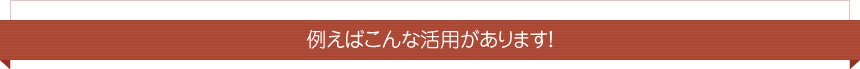 例えばこんな活用があります！