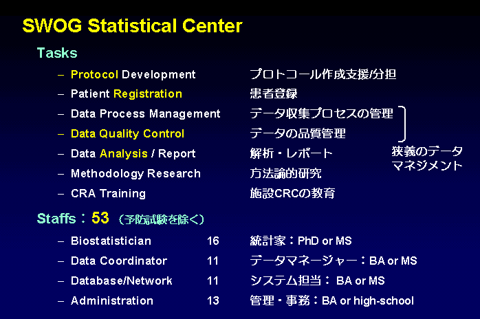 SWOG Statistical Center̐}