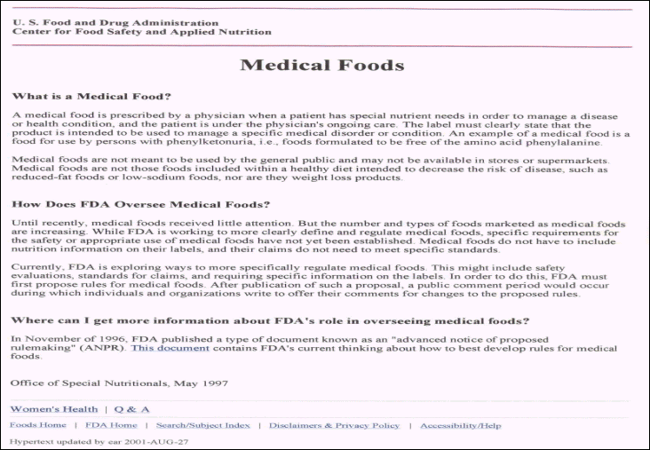 Medical Foods