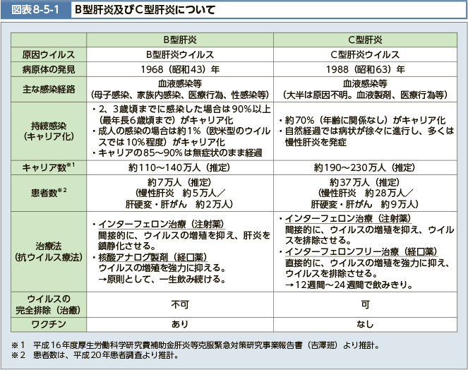 図表8-5-1　B型肝炎及びC型肝炎について