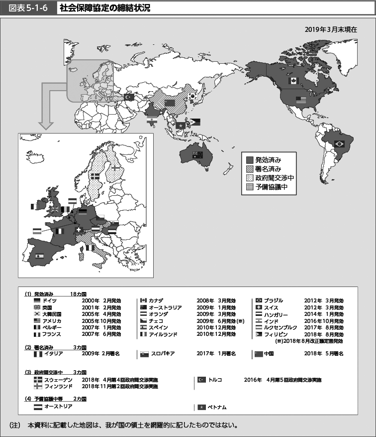 図表5-1-6　社会保障協定の締結状況（図）