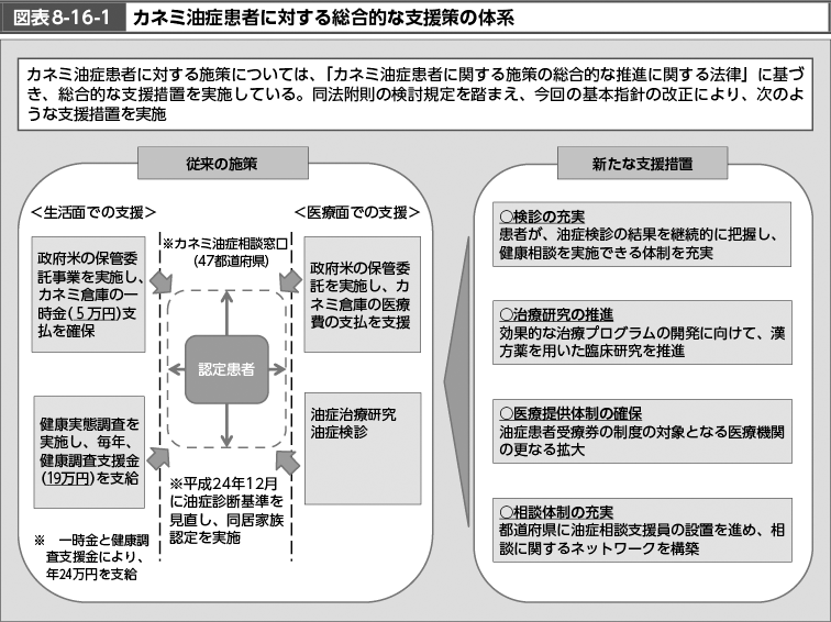 図表8-16-1　カネミ油症患者に対する総合的な支援策の体系 （図）