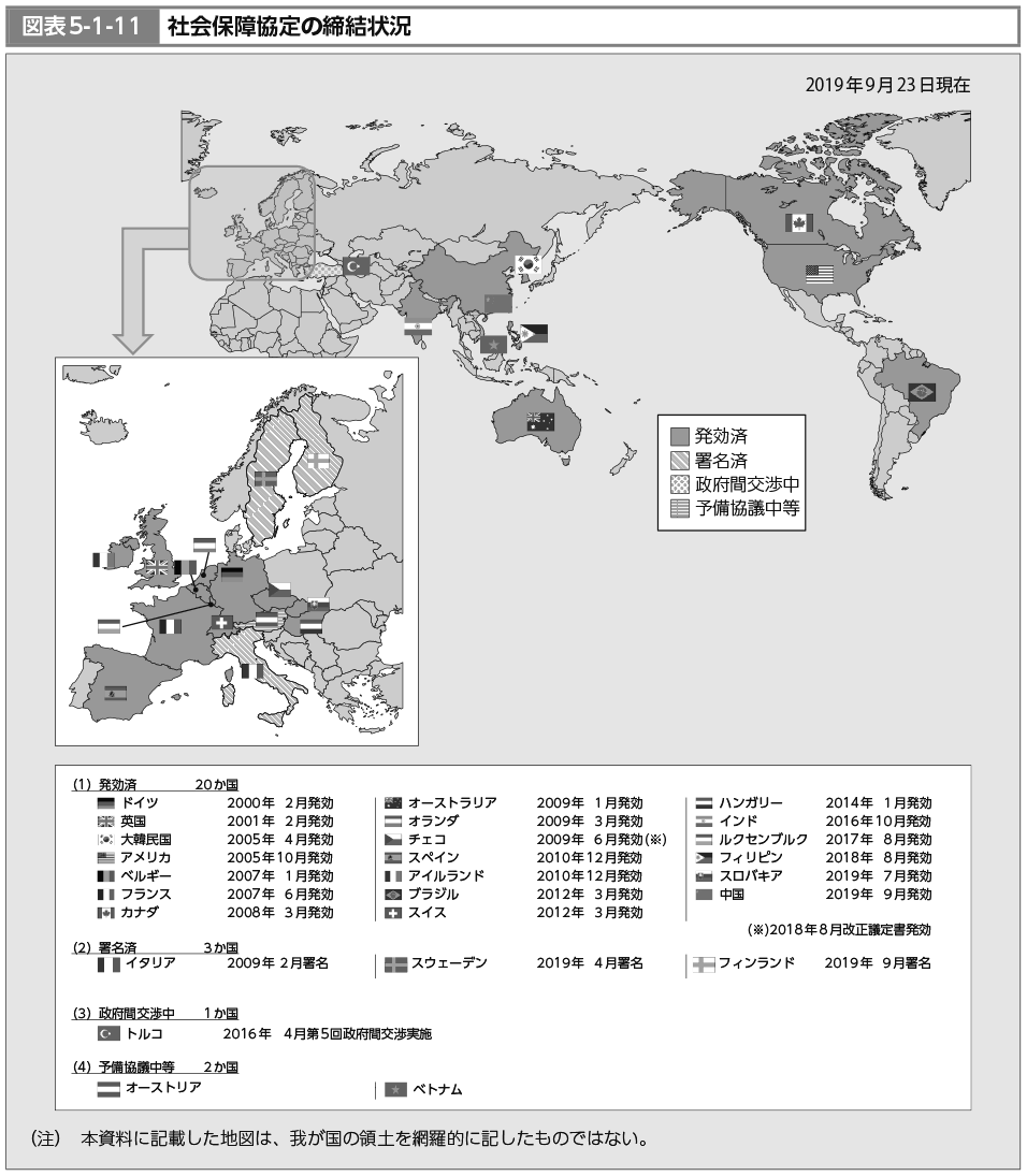 図表5-1-11　社会保障協定の締結状況（図）