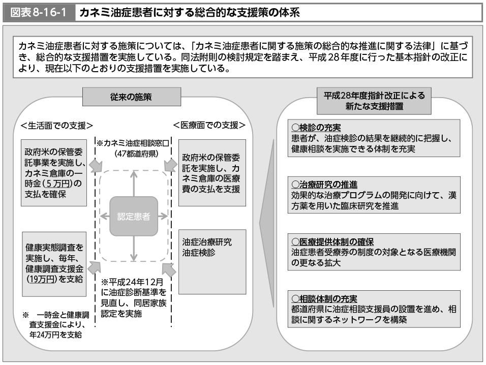 図表8-16-1　カネミ油症患者に対する総合的な支援策の体系（図）