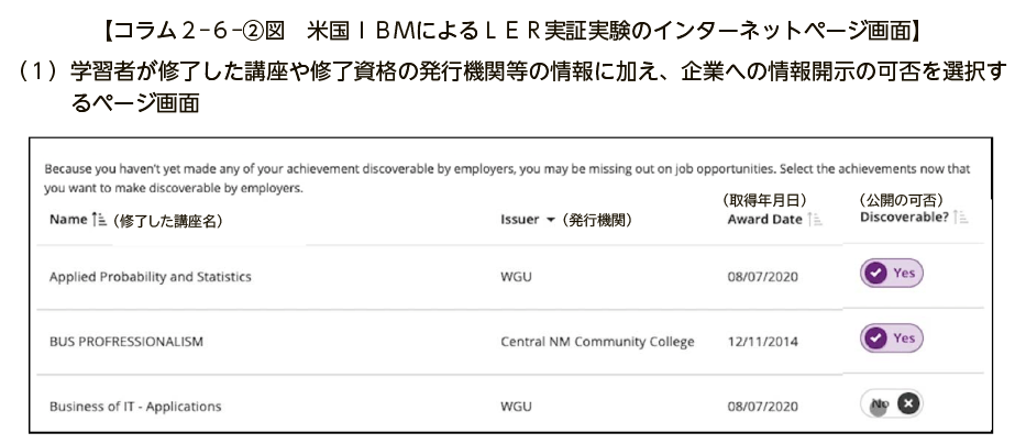 コラム２－６－②図　米国ＩＢＭによるＬＥＲ実証実験のインターネットページ画面