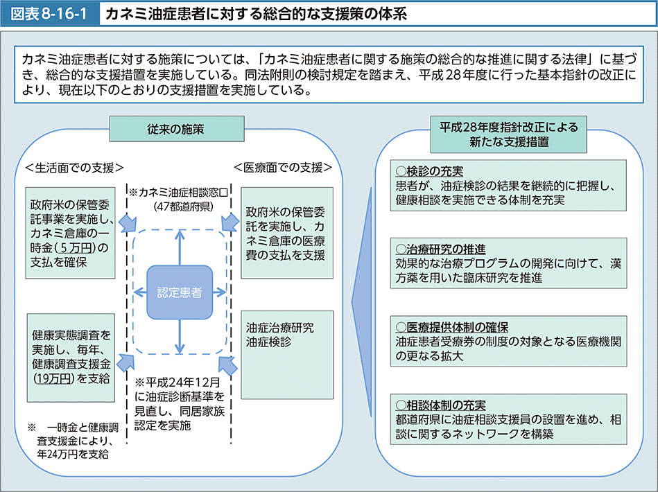 図表8-16-1　カネミ油症患者に対する総合的な支援策の体系