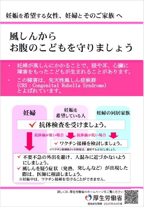 風しんからお腹のこどもを守りましょう