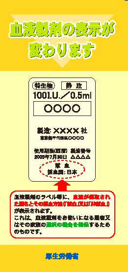 血液製剤の表示が変わります